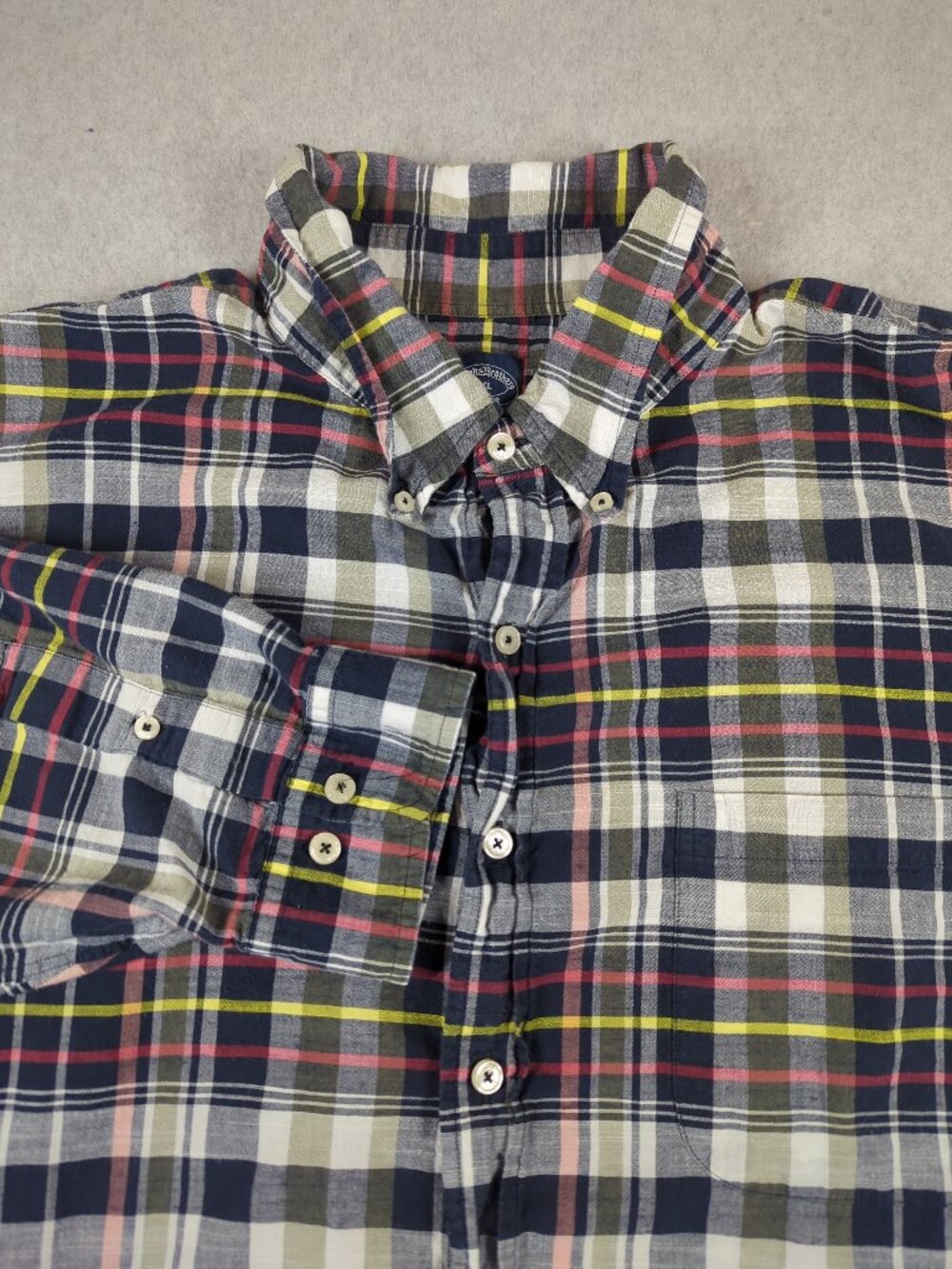 Brooks Brothers Shirt Men's 3XL Madras Plaid Long Sleeve Button Down